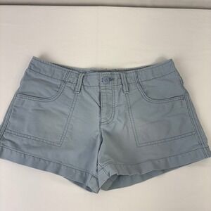 American Eagle Outfitters Womens Mid Rise Button Fly‎ Shorts Light Blue Cotton 6
